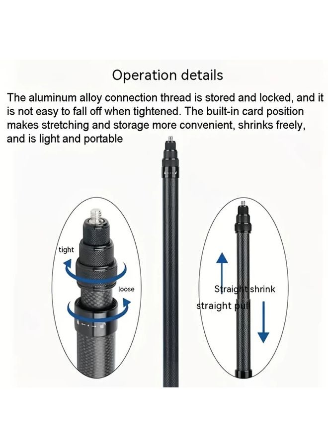 عصى سيلفي تلسكوبية من ألياف الكربون سيلفري 3M لكاميرا الحركة إنستا 360 X5 وX4 وX3 وONE X2 وONE RS - Image 5