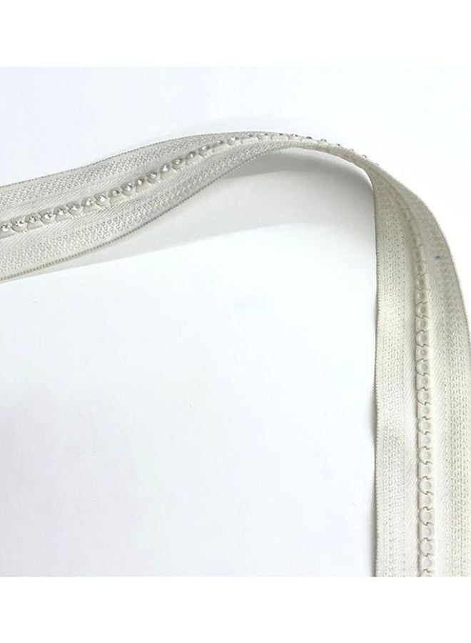 NIBEMINENT Rhinestone Studded Zipper White/Clear 55cm - Image 3
