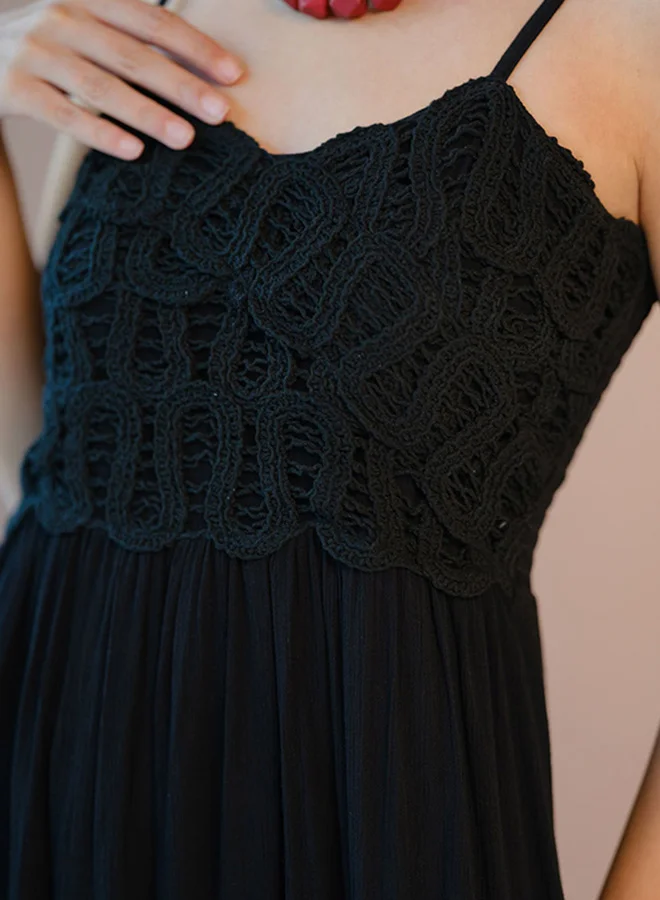 Virgio VIRGIO 100% Viscose Maxi Dress Strappy Lace Style
