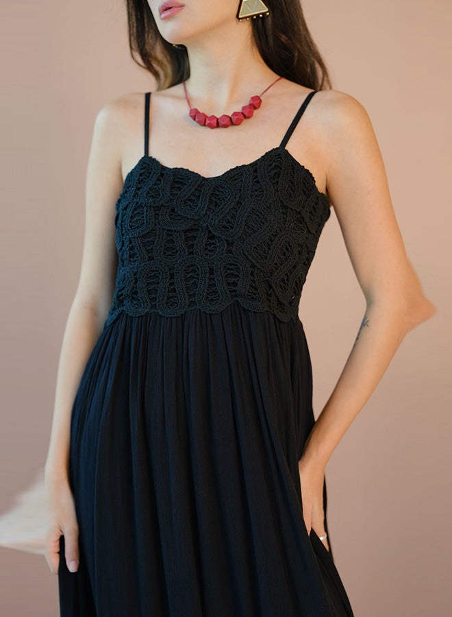 Virgio VIRGIO 100% Viscose Maxi Dress Strappy Lace Style - Image 5