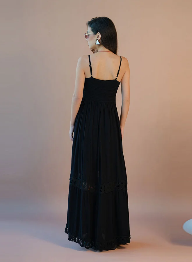 Virgio VIRGIO 100% Viscose Maxi Dress Strappy Lace Style