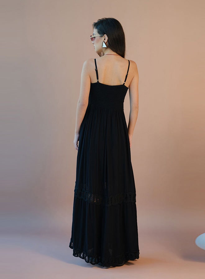 Virgio VIRGIO 100% Viscose Maxi Dress Strappy Lace Style - Image 3