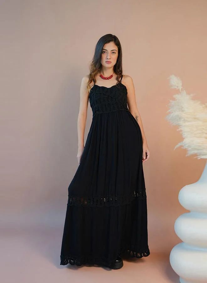 Virgio VIRGIO 100% Viscose Maxi Dress Strappy Lace Style