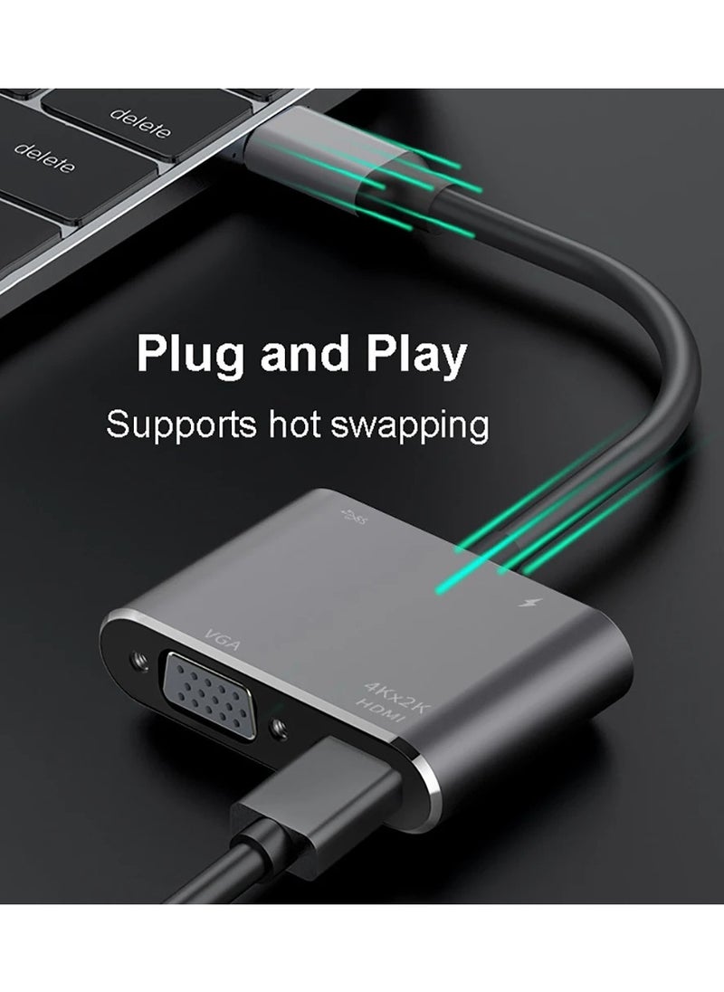 Generic USB C To HDMI-compatible VGA Type-C Digital AV Multiport Adapter Thunderbolt 3 To 4K 1080P Fast Charging Port for MacBook  - Image 2