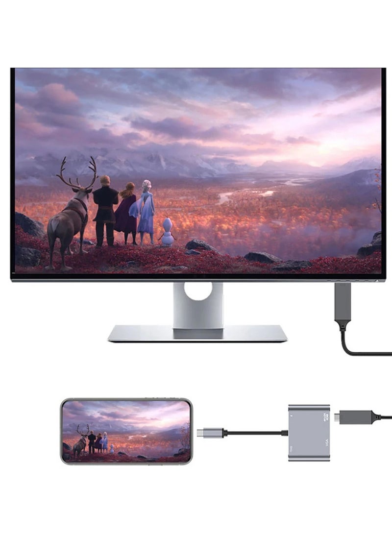Generic USB C To HDMI-compatible VGA Type-C Digital AV Multiport Adapter Thunderbolt 3 To 4K 1080P Fast Charging Port for MacBook  - Image 3