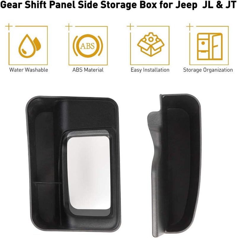 Savadicar GearTray Storage Box for 2018-2020 Jeep Wrangler JL JLU & Gladiator JT Black SA23200 - Image 2