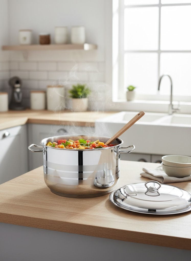 Gastro Stainless Steel Cooking Pot With Lid 18/10 Silver 34cm - Image 2