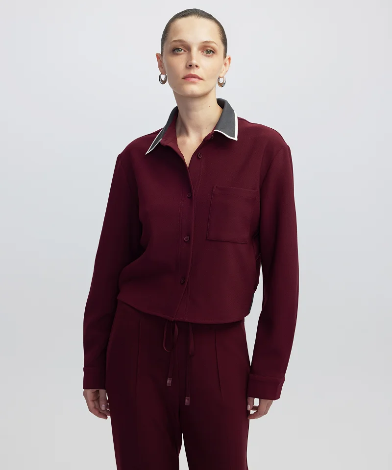 Contrast Collar Shirt