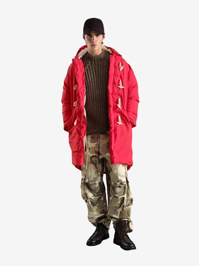 Giesto GIESTO Thick Hooded Long Puffe Coat with Pockets