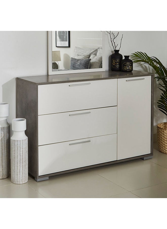 Home Box Patara 3-Drawer 1-Door Master Dresser | Dressing Table | Vanity Table | Makeup Table Without Mirror White/Grey 39x80x117.2cm 