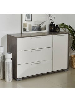 Patara 3-Drawer 1-Door Master Dresser | Dressing Table | Vanity Table | Makeup Table Without Mirror White/Grey 39x80x117.2cm