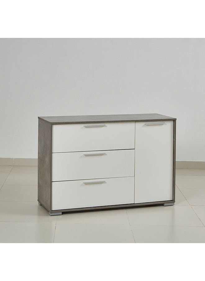 Home Box - Patara 3-Drawer 1-Door Master Dresser | Dressing Table | Vanity Table | Makeup Table Without Mirror White/Grey 39x80x117.2cm - Image 1