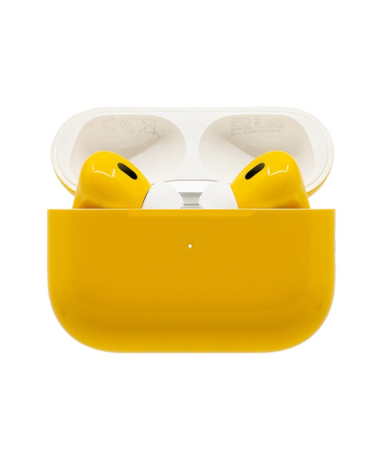 CAVIAR Customized AirPods Pro 3 Case with Automotive-Grade Paint Scratch-Resistant, Shockproof, Durable, Stylish Protective Cover, Personalized Design, Perfect Fit for Airpods Pro 3 Glossy Yellow - Image 1