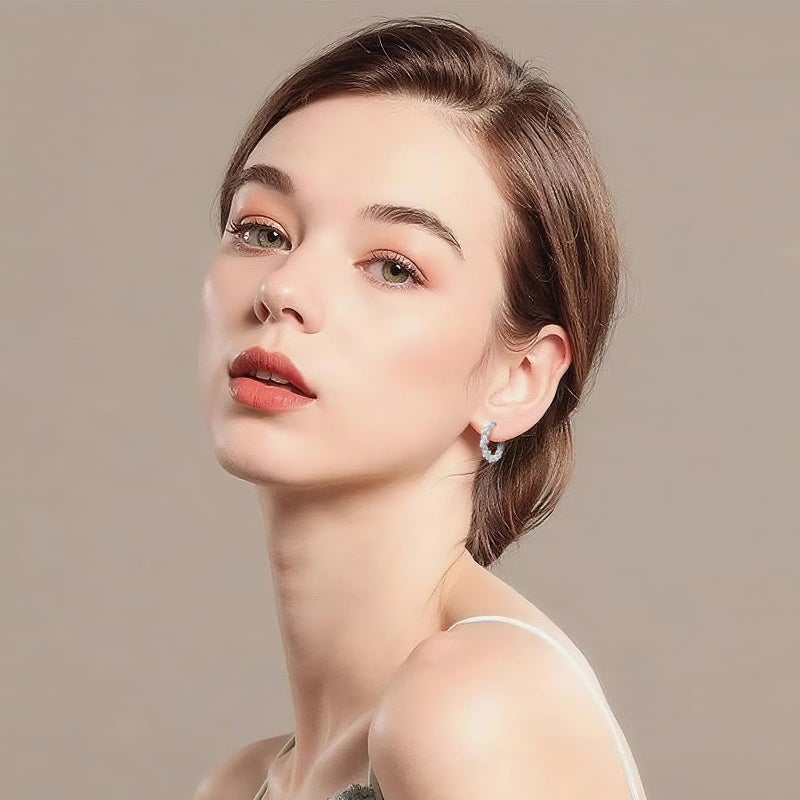 WMM Pearl Chunky Hoop Earrings Sterling Silver Pearl Twisted Huggie Earrings for Women, Dainty Pearls Dangle Earrings Trendy Jewelry Gift - Image 2