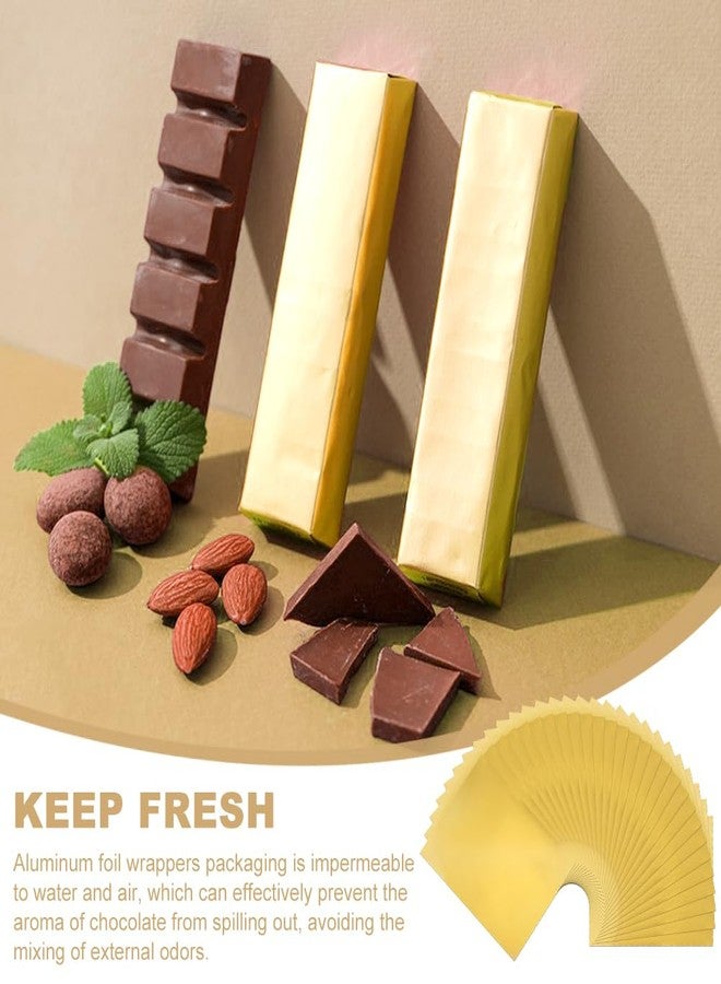 Ranjaner 500 Pcs Chocolate Candy Wrappers, 6.3 X 7.5 Inch Gold Chocolate Wrapping Paper with Thick Paper Backing, Homemade Candy Wrappers for Chocolate Bars DIY Packing Gifts - Image 5