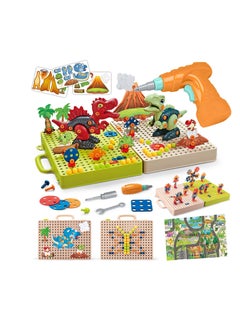 KASTWAVE Take Apart Dinosaur Toys for Kids, Dinosaur Toys with Electric Drill Screwdriver, STEM Building Construction Sets Play Mat, Dinosaur Toys for Kids Boys 3-5 5-7  - Image 1