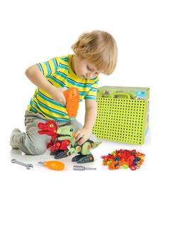 KASTWAVE Take Apart Dinosaur Toys for Kids, Dinosaur Toys with Electric Drill Screwdriver, STEM Building Construction Sets Play Mat, Dinosaur Toys for Kids Boys 3-5 5-7  - Image 2