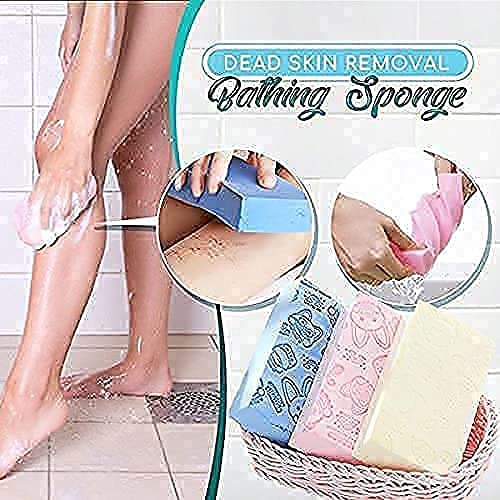 AG E-Com Ultra Soft Exfoliating Sponge | Asian Bath Sponge For Shower | Japanese Spa Cellulite Massager | Dead Skin Remover Sponge For Body | Face Scrubber for Women and Men (Pack Of 2) - Image 3