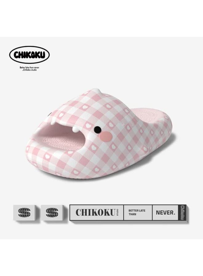 Chikoku Cute Shark Pattern Slippers For Women, Outdoor Wear, Home Use, Thick-soled, Non-slip, Couple's Shark Sandals For Me - Image 1