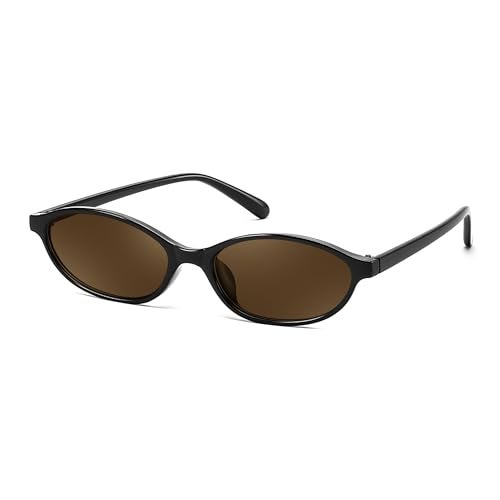 FEISEDY Retro Oval Cat Eye Sunglasses for Women 90s Narrow Lightweight Shades Y2k Trendy Sunnies B0257 - Image 1