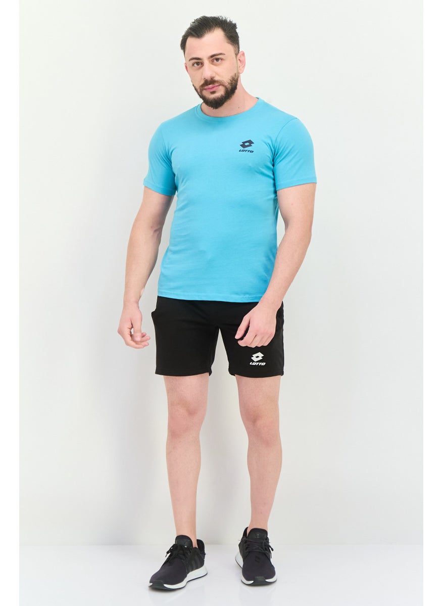 LOTTO Men Sportswear Fit Short Sleeve Outdoor T-Shirt, Turquoise  - Image 4