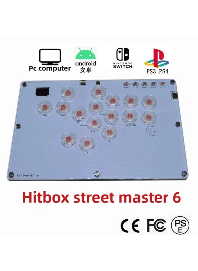 general HITBOX Large Size Fighting Keyboard STEAM Street Fighter 6 Game SOCD Rear Cover DualShock4 Controller-Product Color:SKY2040 16A Hot Plug Transparent Yellow - Image 2