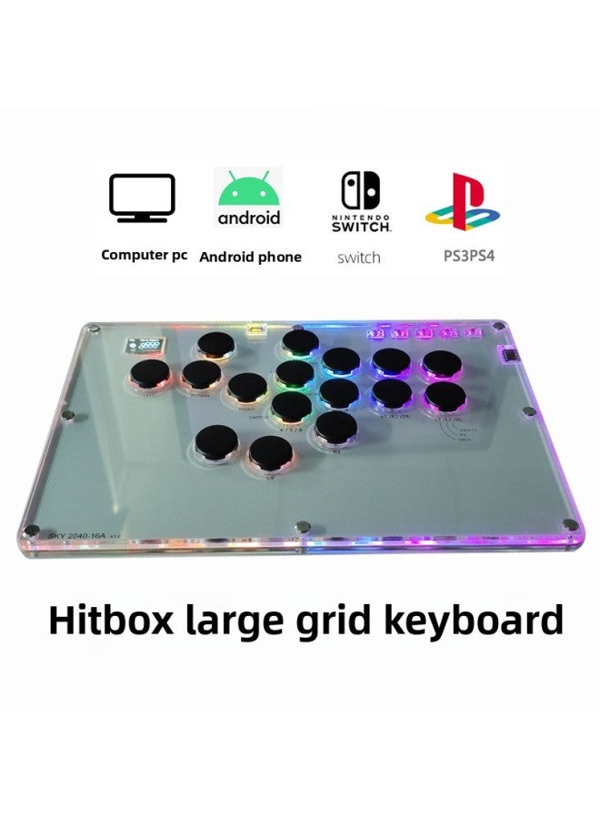 general HITBOX Large Size Fighting Keyboard STEAM Street Fighter 6 Game SOCD Rear Cover DualShock4 Controller-Product Color:SKY2040 16A Hot Plug Transparent Yellow - Image 4
