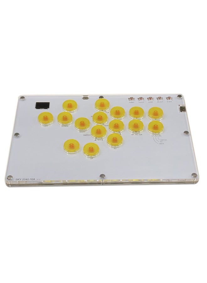 general HITBOX Large Size Fighting Keyboard STEAM Street Fighter 6 Game SOCD Rear Cover DualShock4 Controller-Product Color:SKY2040 16A Hot Plug Transparent Yellow - Image 1
