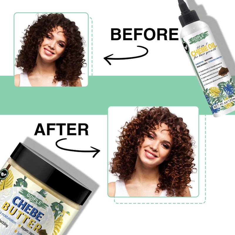 Goiple زيت الشيب لزيادة نمو الشعر زبدة الشيب للشعر للرجال والنساء، زيت زبدة الشيب لتكثيف الشعر، زبدة نمو الشعر بالشيب لترطيب عميق، زيت نمو الشعر بالشيب لجميع أنواع الشعر - Image 5