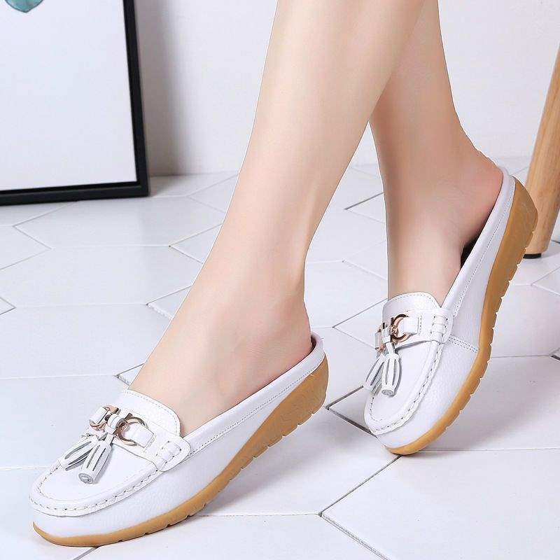 Soft-Soled Beanie Shoes For Women, Breathable Toe-Cap Slippers, Casual Wedge Heels, Tendon-Soled Mom Lazy Shoes, Large Size - Image 2