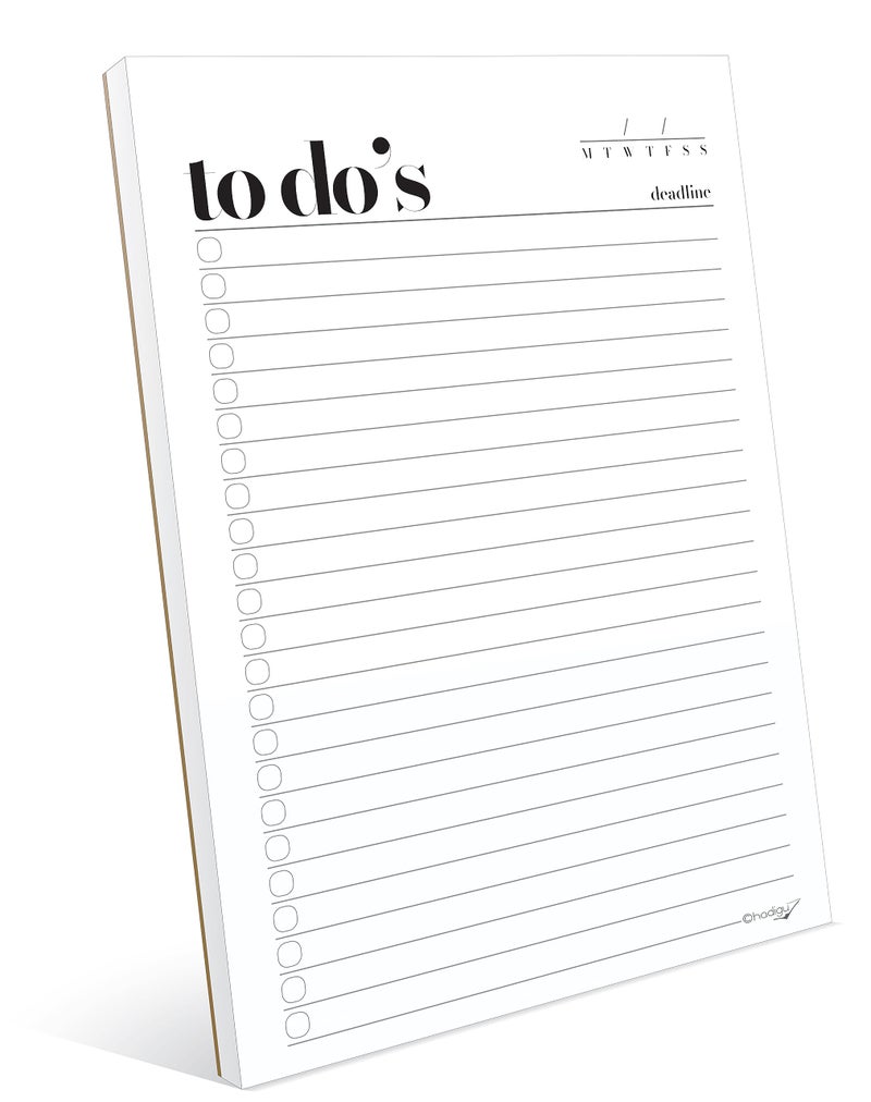 HADIGU To Do List Notepad A5 Size (8.3"x5.8") Premium Thick Paper With Cardboard Back Support, Undated Daily Planner Notepad, Daily To Do List Notebook, Ruled Pages, Checkboxes, Deadline Column. - Image 1