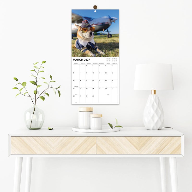 Chambom 2026-2027 Calendar - 18-Month Wall Calendar 2026-2027 Funny Dog Calendars from Jan. 2026 - Jun. 2027, Calendar 2026 with Unruled Blocks, Holidays, 12" x 24"(open), Fun Wall Calendars Gag Gifts - Funny Dog - Image 2
