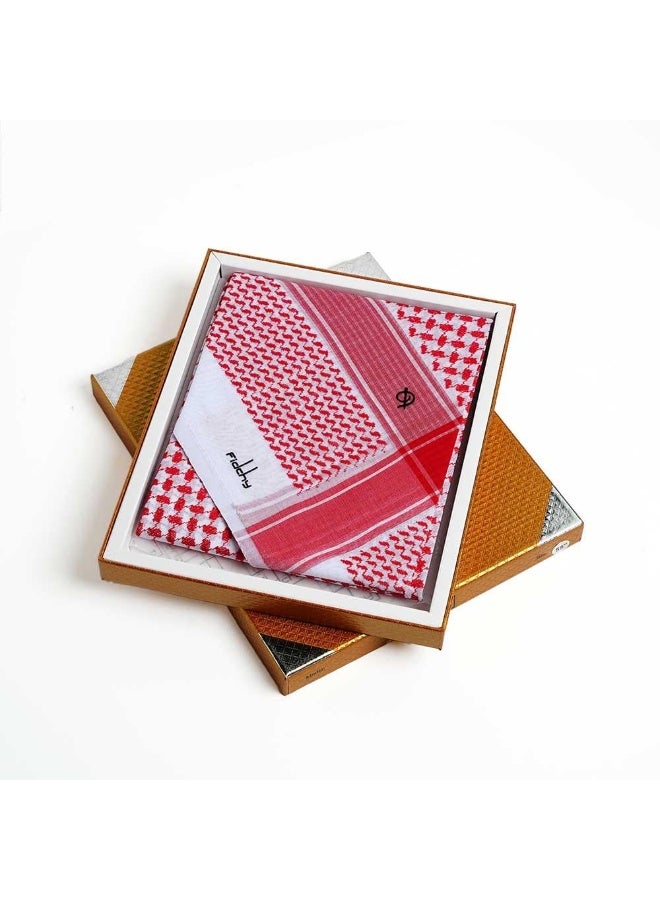 Fidchy Signature F5 Shemagh - Classic Red & White - Luxury Edition - 100% Premium Natural Cotton - Image 4