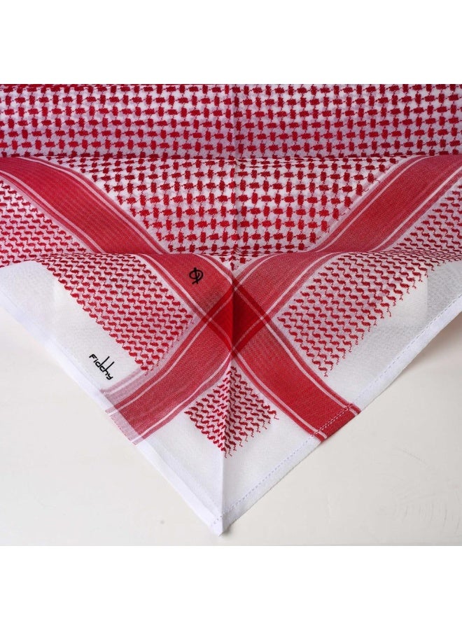 Fidchy Signature F5 Shemagh - Classic Red & White - Luxury Edition - 100% Premium Natural Cotton - Image 1