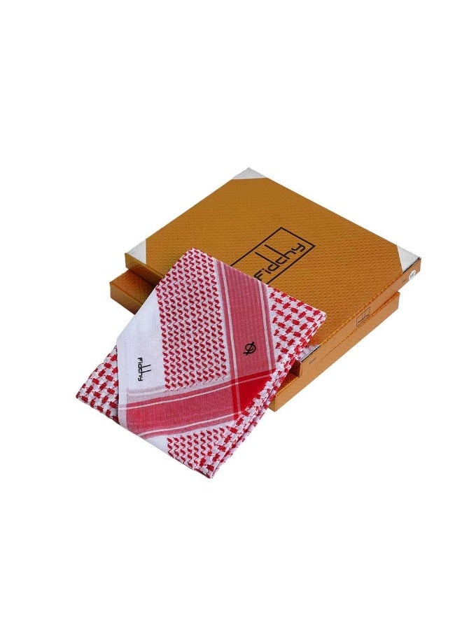 Fidchy Signature F5 Shemagh - Classic Red & White - Luxury Edition - 100% Premium Natural Cotton - Image 2