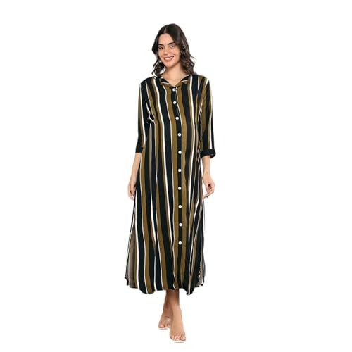 MomToBe Women's Rayon Maternity Dress/Pregnancy Dress/Easy Breastfeeding Dress/Western Dress with Zippers for Nursing Pre and Post Pregnancy (Green::Black, Medium) - Image 1