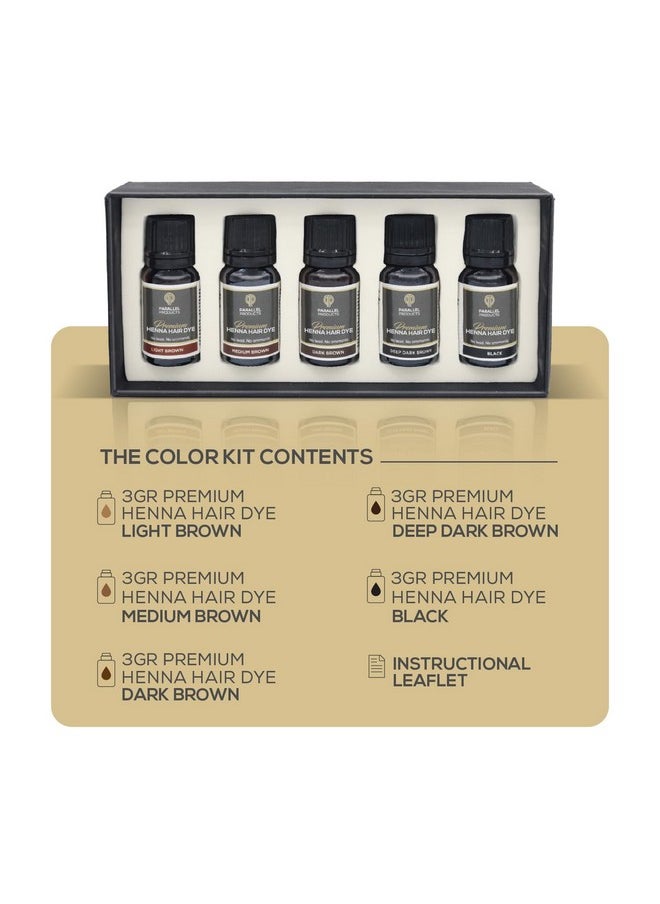 PARALLEL PRODUCTS Spot Color Henna Color Kit Henna Hair Dye Color Palette Tint Kit For Professional Spot Coloring 3 Gram Minicollection Kit Covers Grey Hair Root Touch Up (Color Kit)  - Image 2