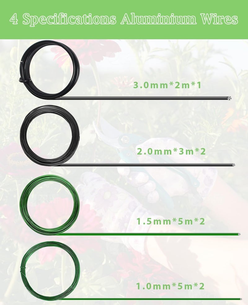 MOSFiATA Bonsai Wire Kit 8Pcs, 7 Roll Aluminum Bonsai Training Wire Coils with Cutter Set -1/1.5/2.0/3.0mm Multiple Sizes Bonsai Accessories for Bonsai Trees Branch Control Plant Shaping - Image 4