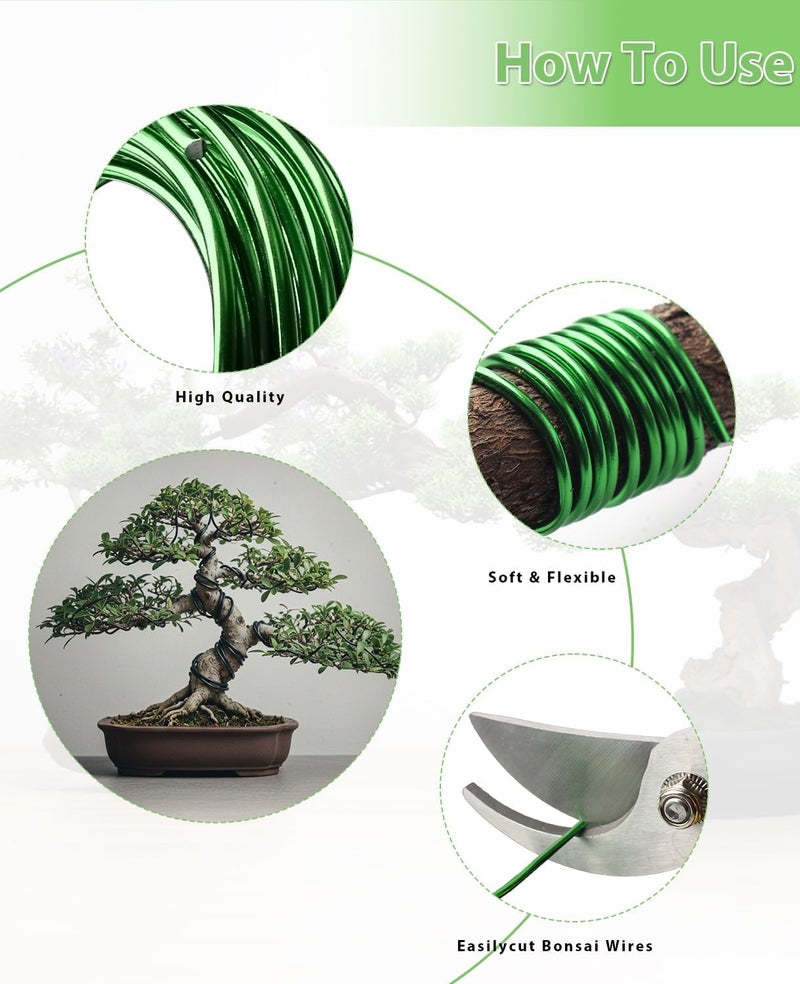 MOSFiATA Bonsai Wire Kit 8Pcs, 7 Roll Aluminum Bonsai Training Wire Coils with Cutter Set -1/1.5/2.0/3.0mm Multiple Sizes Bonsai Accessories for Bonsai Trees Branch Control Plant Shaping - Image 3