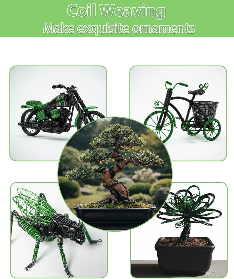 MOSFiATA Bonsai Wire Kit 8Pcs, 7 Roll Aluminum Bonsai Training Wire Coils with Cutter Set -1/1.5/2.0/3.0mm Multiple Sizes Bonsai Accessories for Bonsai Trees Branch Control Plant Shaping - Image 5