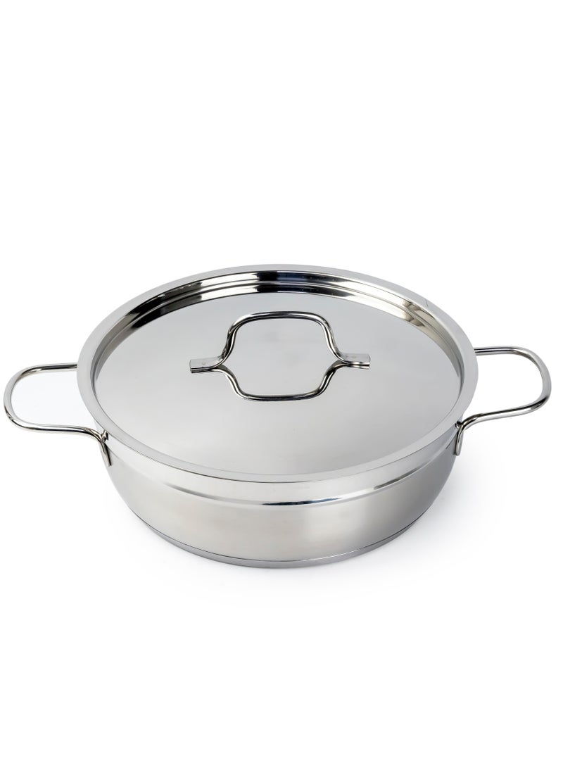 Wilson طقم أواني طهي من الفولاذ المقاوم للصدأ 9 قطع - طاجن، مقلاة ثقيلة مع مقبض من الفولاذ المقاوم للصدأ، متوافق مع موقد الغاز لوجبات العائلة - Image 5