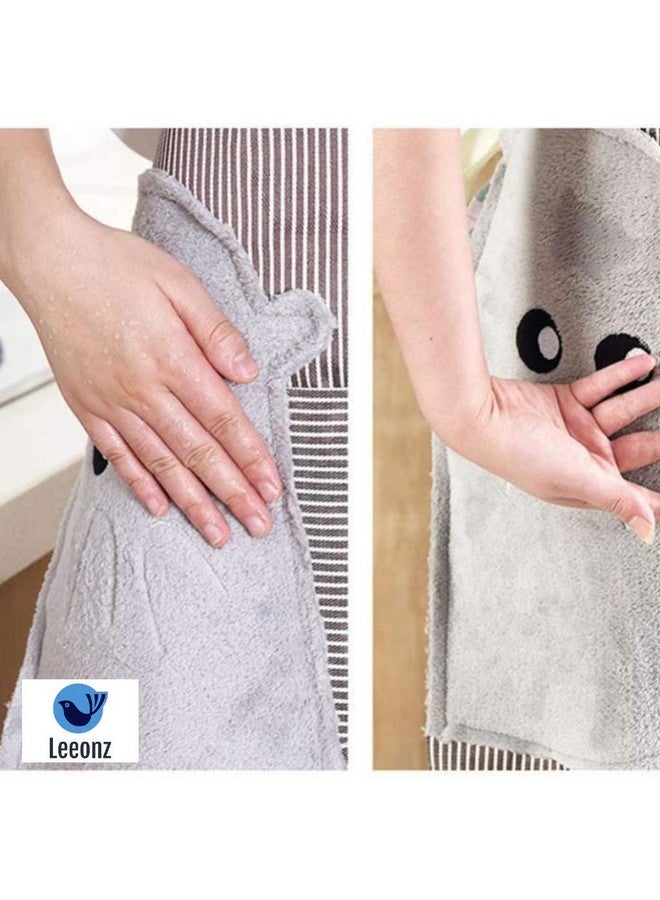 Leeonz Cooking Apron | Adjustable Waterproof Chef Apron With Pocket And 2 Side Coral Velvet Towels For Hands Wiping Quilt For Home Kitchen, Grill, Restaurant (Brown(Coffee), Pack Of 1) - Image 4