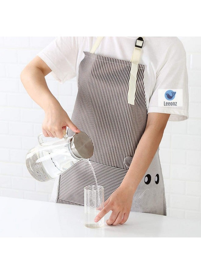 Leeonz Cooking Apron | Adjustable Waterproof Chef Apron With Pocket And 2 Side Coral Velvet Towels For Hands Wiping Quilt For Home Kitchen, Grill, Restaurant (Brown(Coffee), Pack Of 1) - Image 1