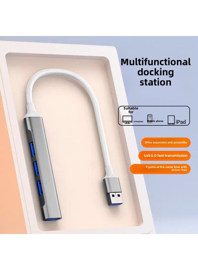 Usb Extender Plug Multi-port Expansion Docking Tap Adapter Typec Notebook Desktop Computer One Drag Four-Number Of Interfaces:Silver Plastic Type-c+usb3.0  - Image 3