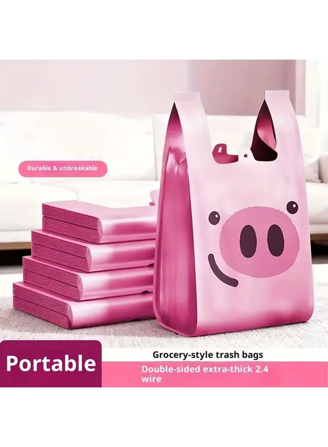 50 Pcs Heavy Duty Pig Print Garbage Bags Large Kitchen Trash Can Liners - Image 1
