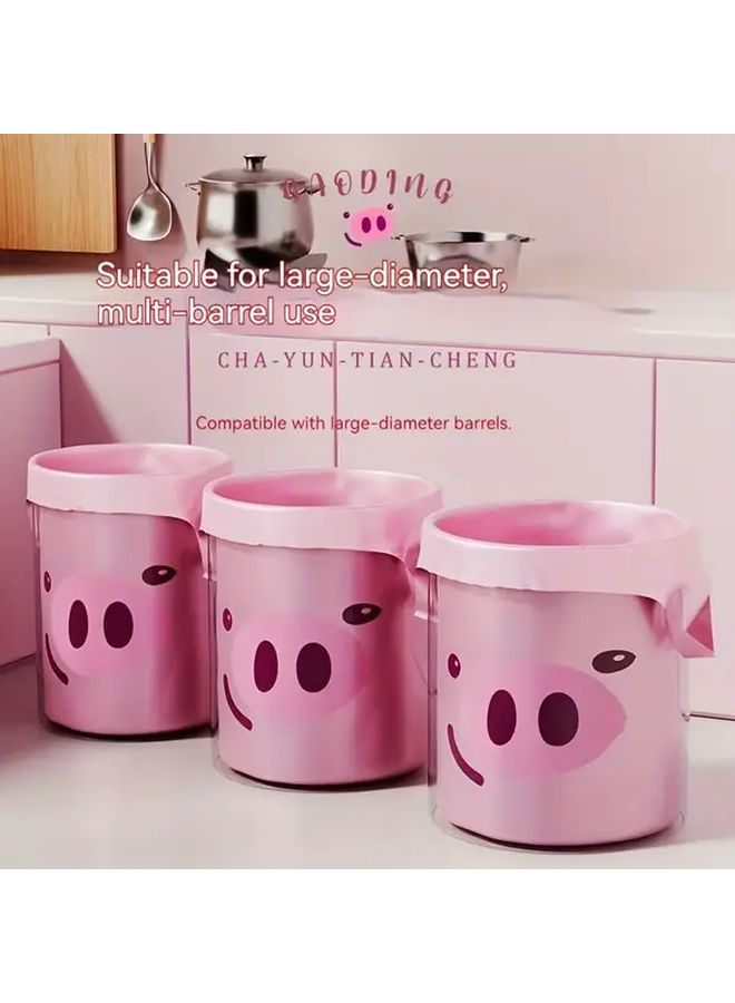 50 Pcs Heavy Duty Pig Print Garbage Bags Large Kitchen Trash Can Liners - Image 4