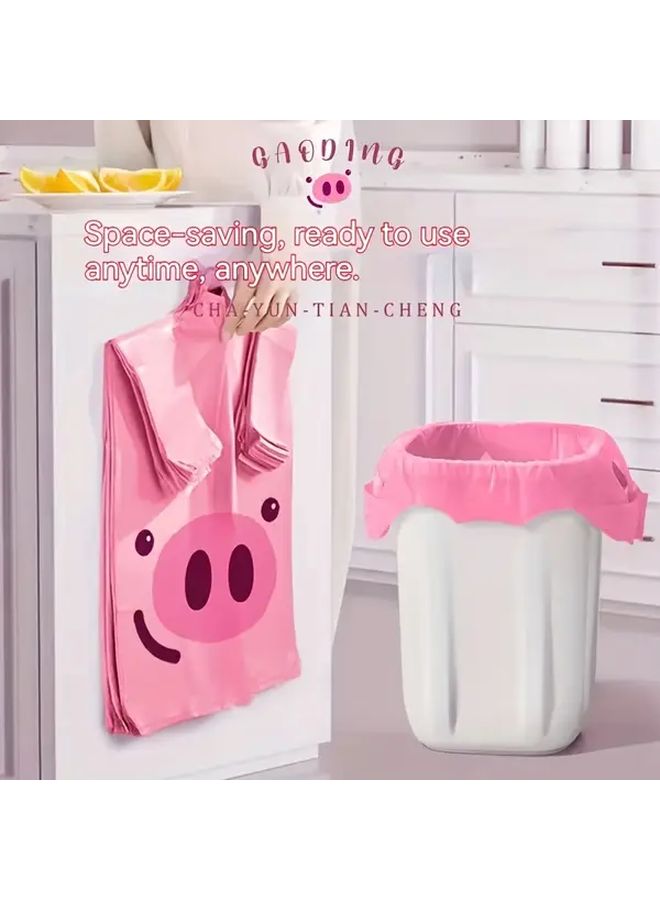 50 Pcs Heavy Duty Pig Print Garbage Bags Large Kitchen Trash Can Liners - Image 2