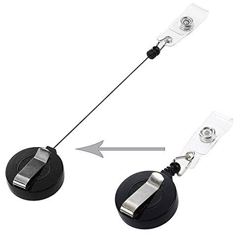 NSSP Combo Vertical Leather ID Badge Holder Card Case with Retractable Round Reel Pulley YOYO (Pack of 1)(1 Pieces Leather id Card Holder,1 Pice Round yoyo Black) - Image 5