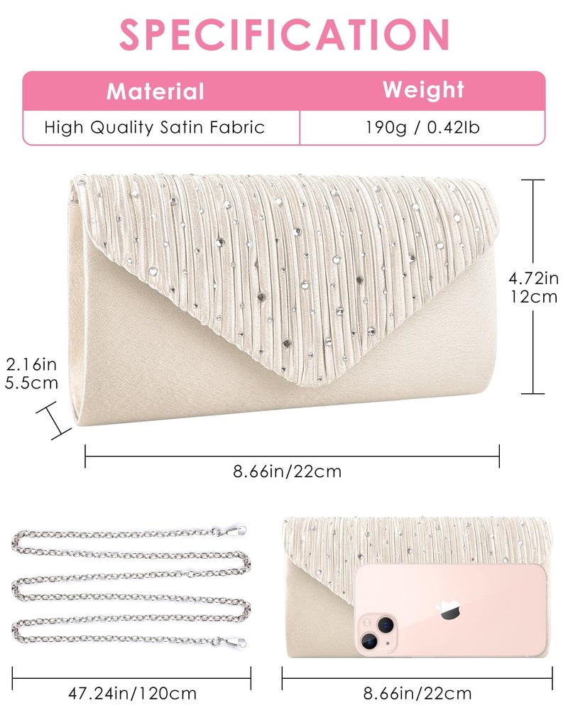 TINDTOP Evening Clutch Purses for Women Handbags for Formal Wedding Party Cocktail Prom Crossbody Shoulder Envelope Bag - Image 2