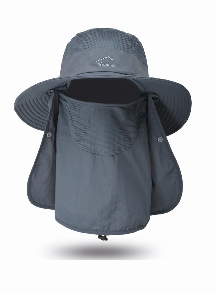 Generic Sun Cap With Removable Face Neck Cover Flap Wide Brim Fishing Hat Summer Outdoor Sun Protection Fishing Cap - Image 1